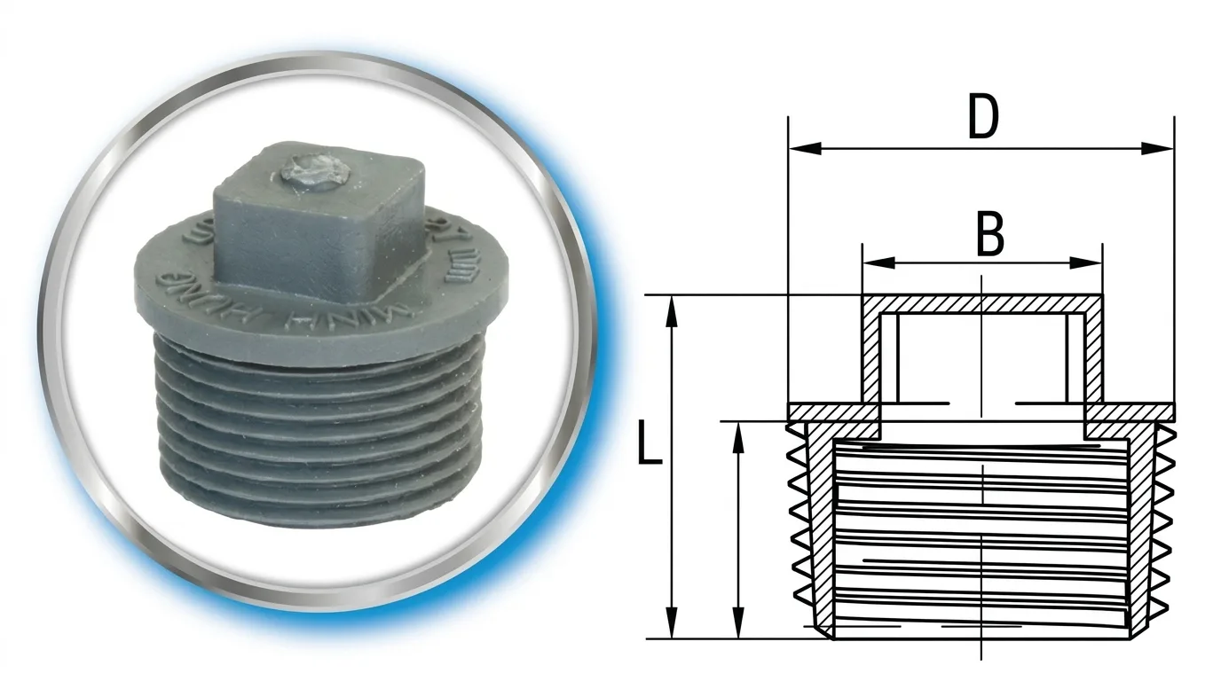 Bít răng ngoài uPVC Minh Hùng – Nắp bịt ren ngoài ống
