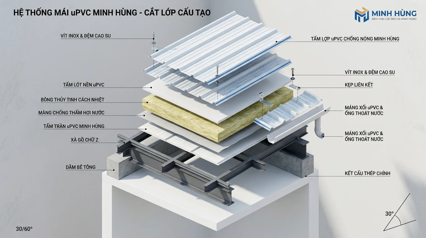 Ảnh minh hoạ: Cấu tạo lơi uPVC Minh Hùng