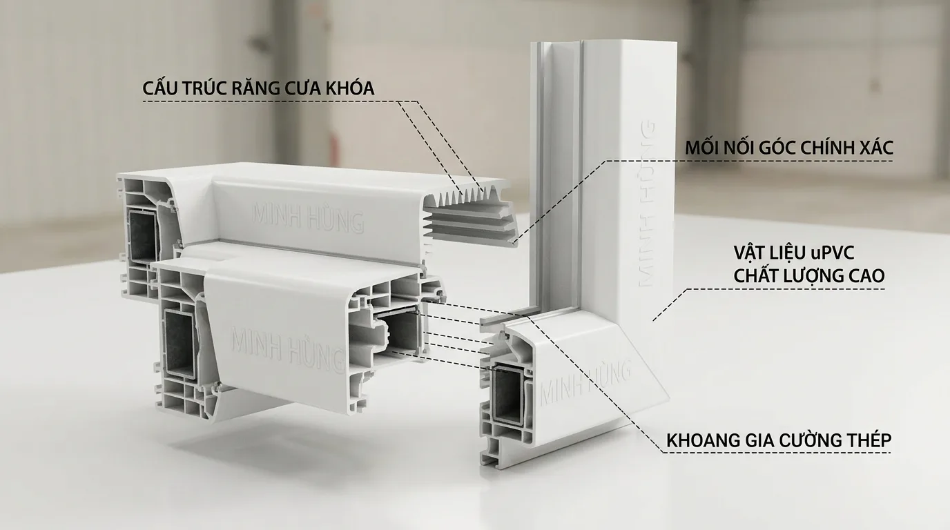 Ảnh minh hoạ: Cấu tạo nối răng trong uPVC Minh Hùng