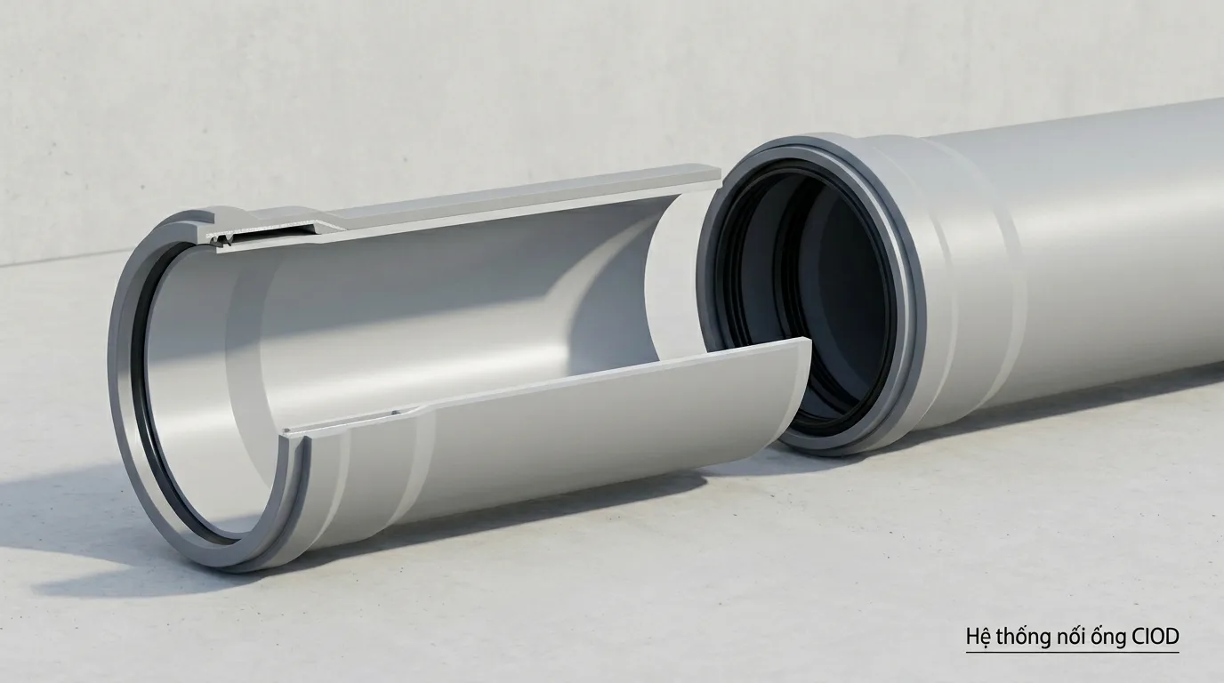Ảnh minh hoạ: Cấu tạo ống uPVC CIOD φ200