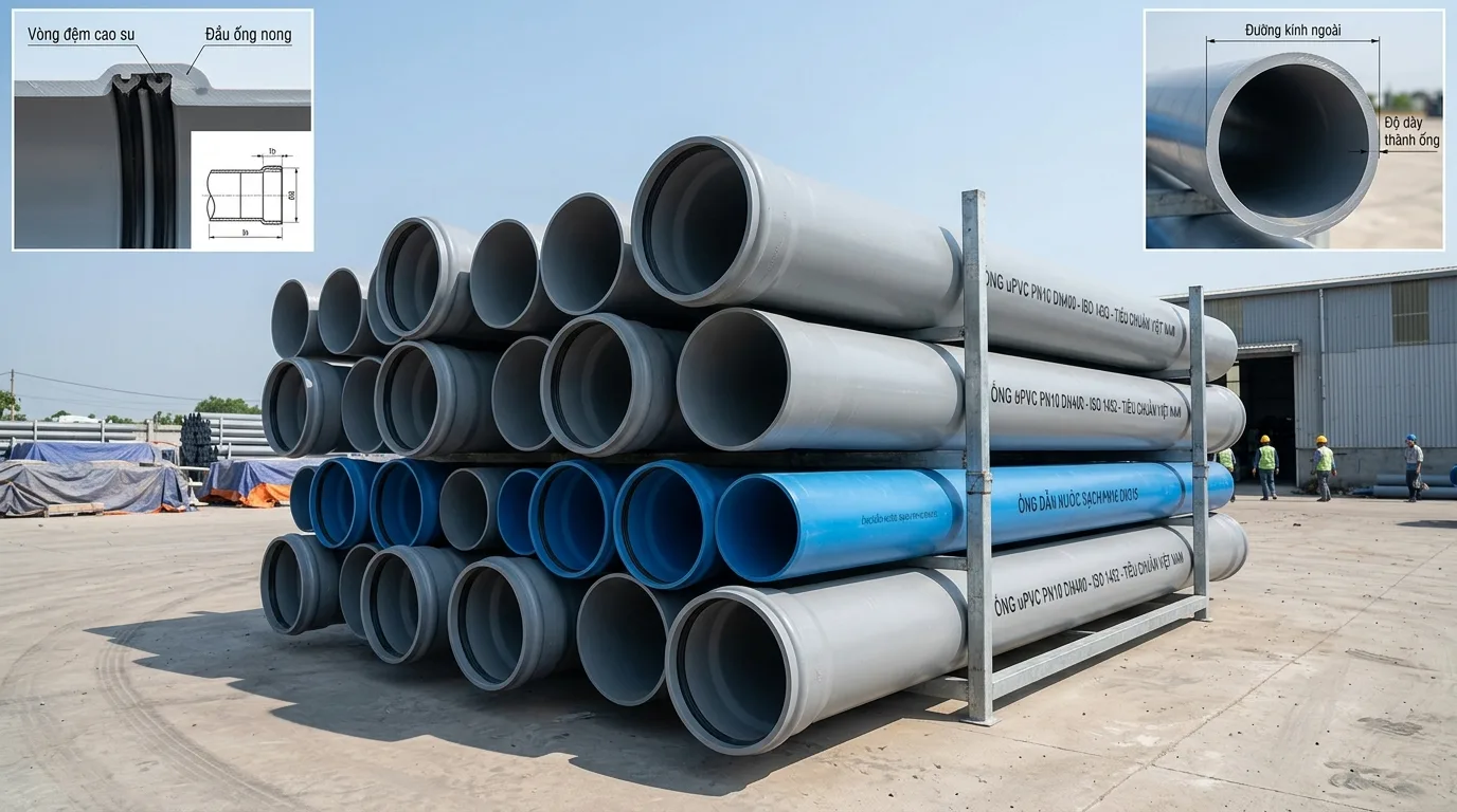 Ảnh minh hoạ: Cấu tạo phụ kiện rút uPVC Minh Hùng