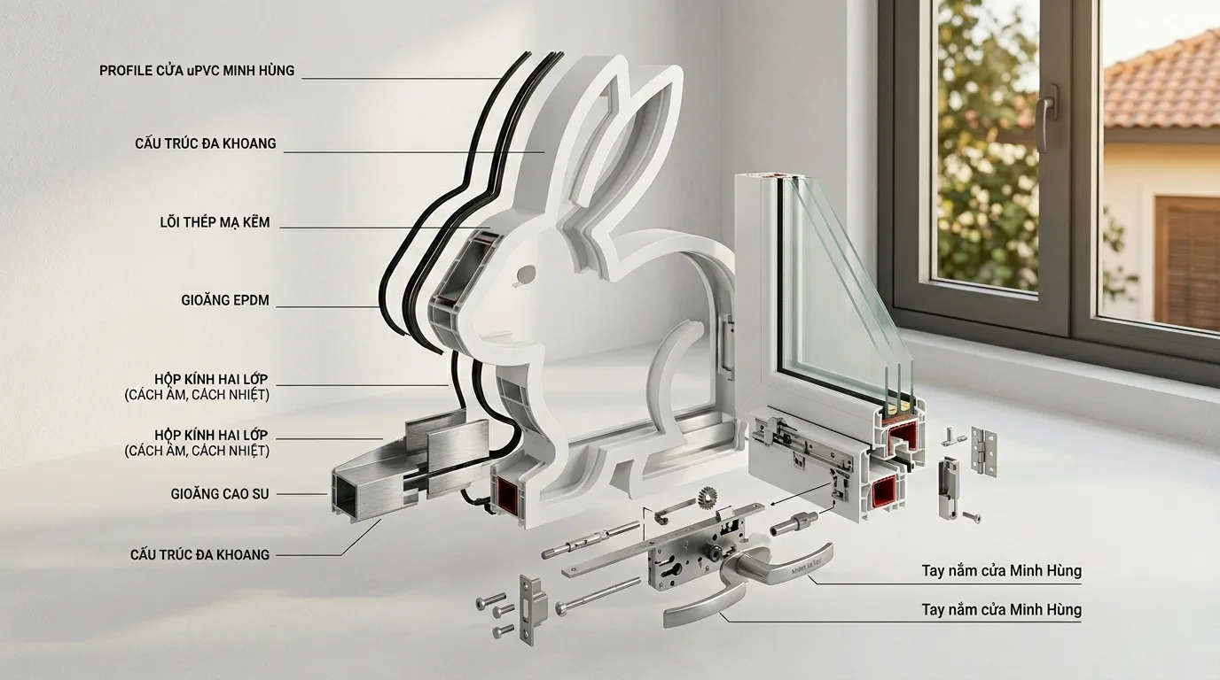 Ảnh minh hoạ: Cấu tạo thỏ uPVC Minh Hùng