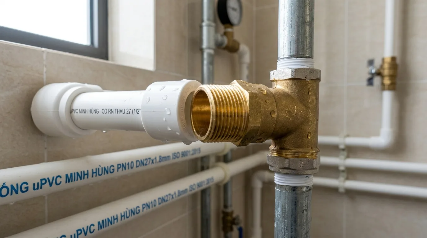 Ảnh minh hoạ: Co răng ngoài thau uPVC Minh Hùng dùng trong hệ thống ống nước