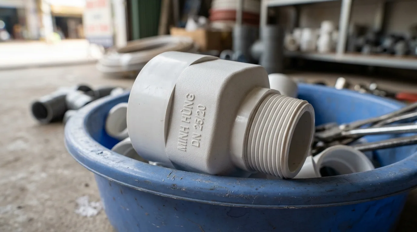 Ảnh minh hoạ: Co răng trong thau uPVC Minh Hùng dùng trong hệ thống ống nước