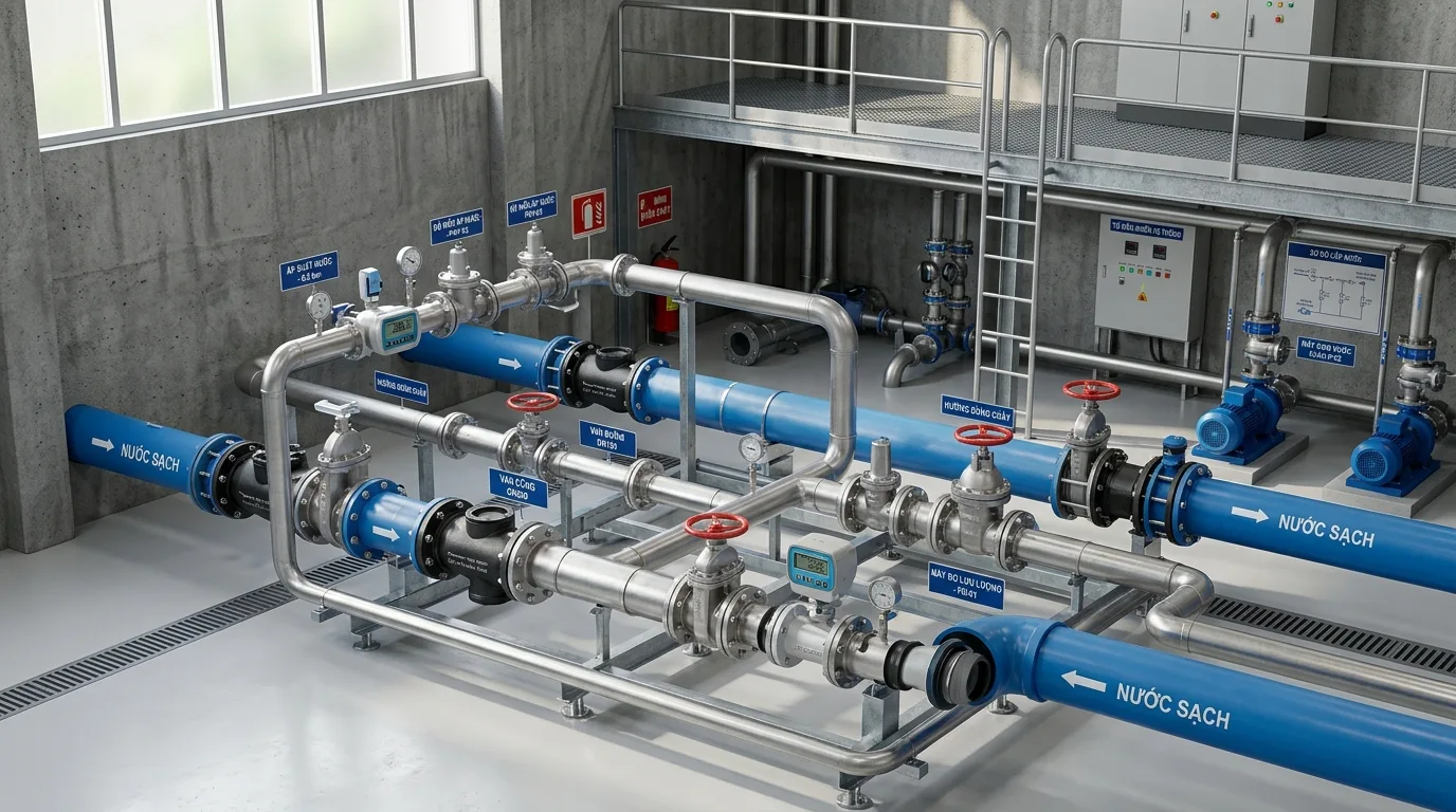 Ảnh minh hoạ: Lắp đặt phụ kiện CIOD trong hệ thống cấp nước