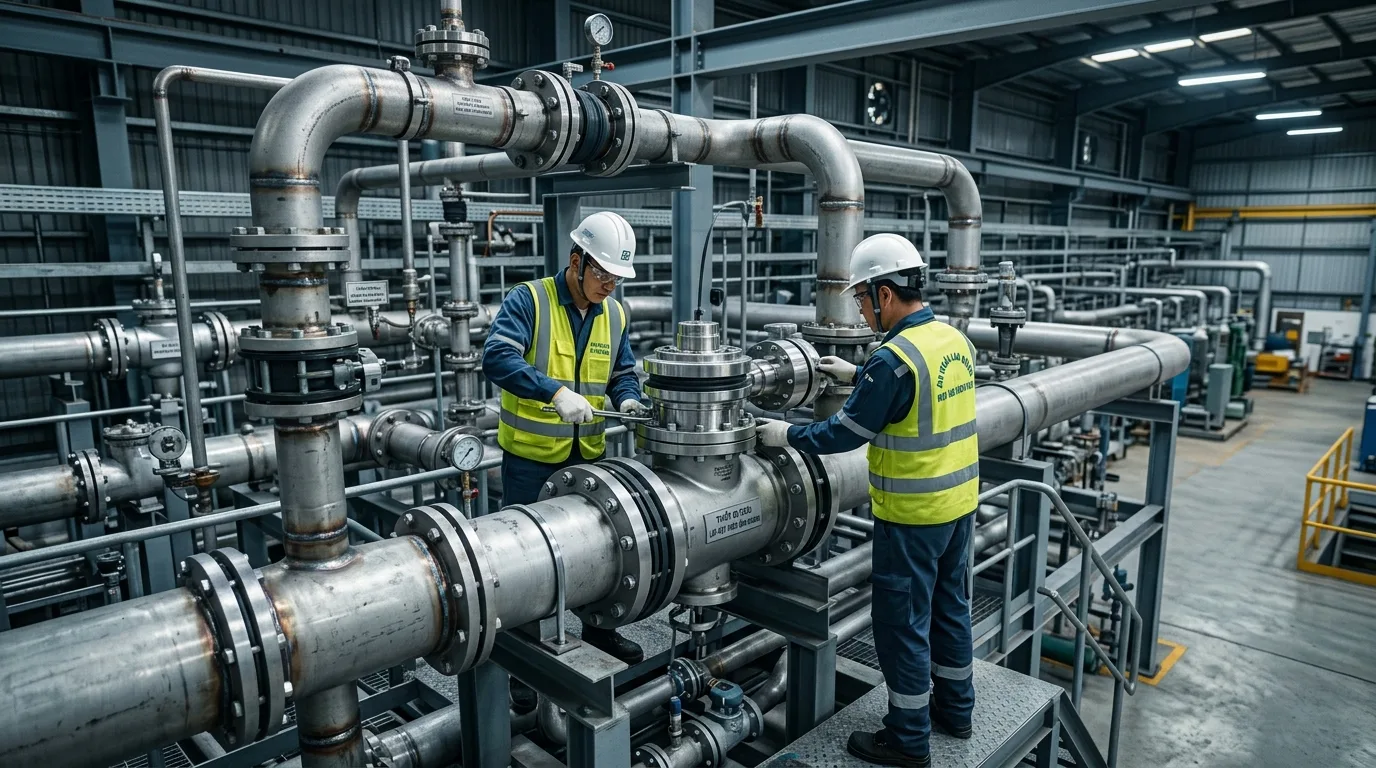 Ảnh minh hoạ: Lắp đặt phụ kiện CIOD trong hệ thống đường ống