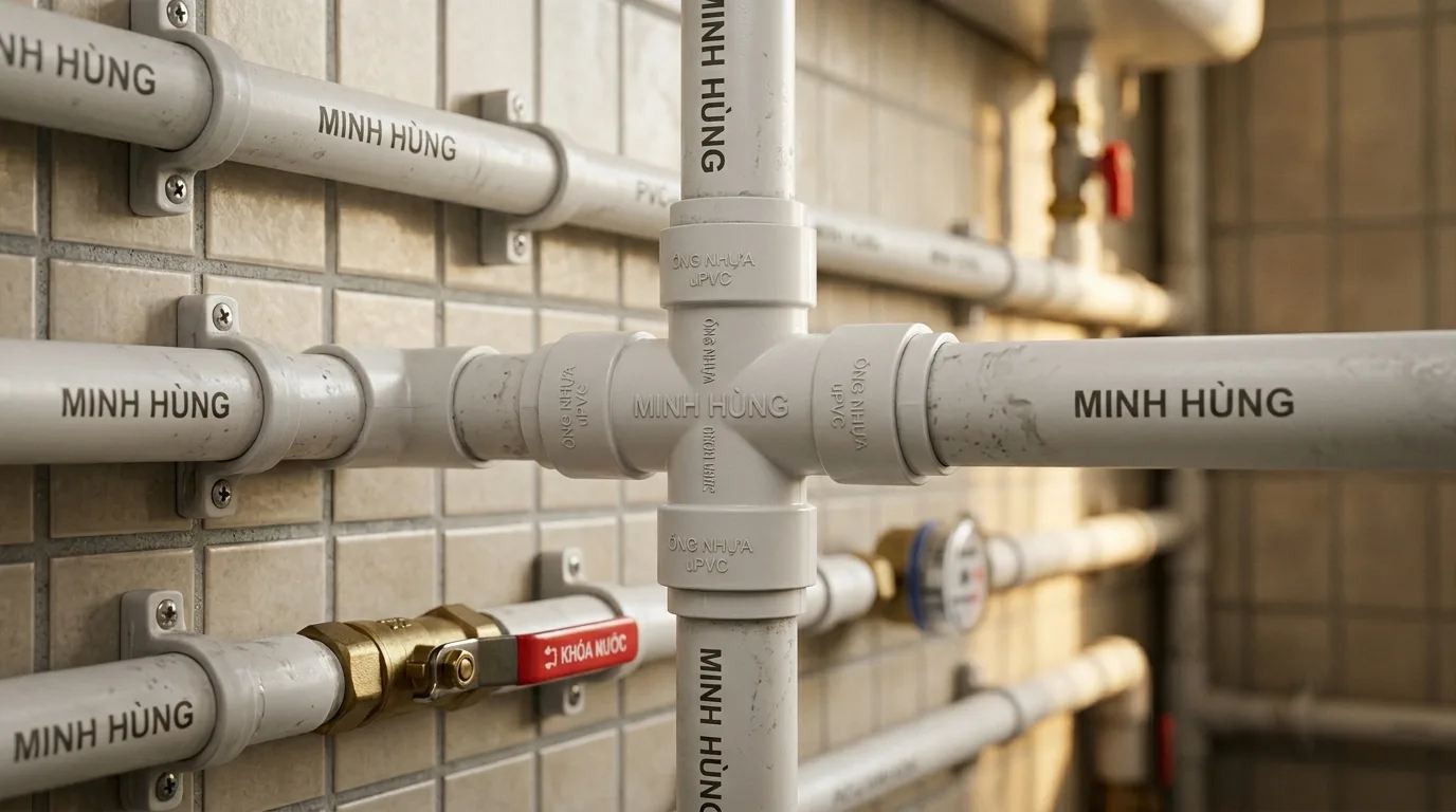 Ảnh minh hoạ: Nối uPVC Minh Hùng dùng trong hệ thống ống nước