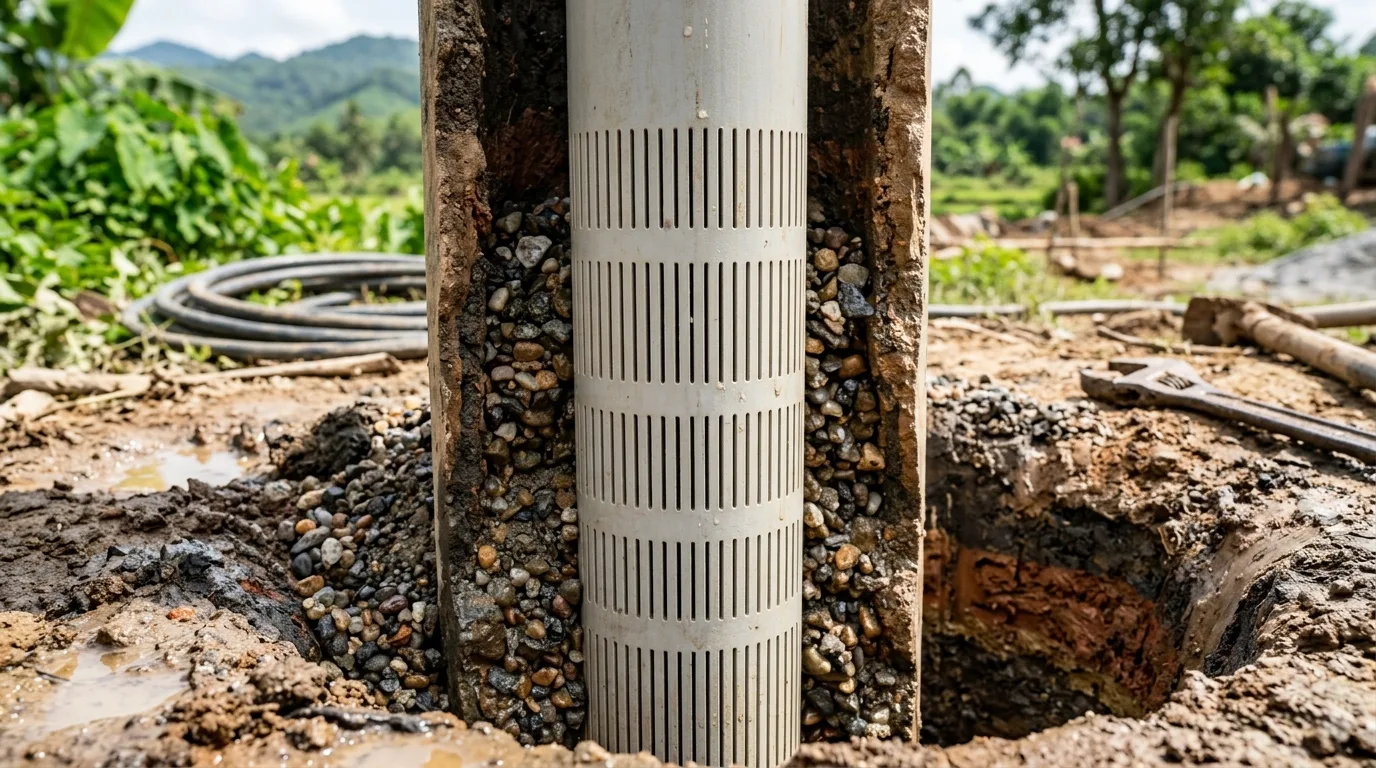 Ảnh minh hoạ: Ống lọc uPVC dùng trong giếng khoan