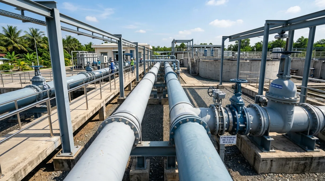 Ảnh minh hoạ: Ống nhựa uPVC đường kính lớn sử dụng trong hệ thống cấp nước