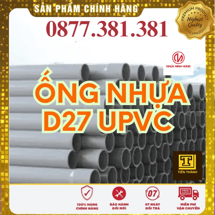 Ống nhựa uPVC φ27 Minh Hùng cho hệ thống cấp nước