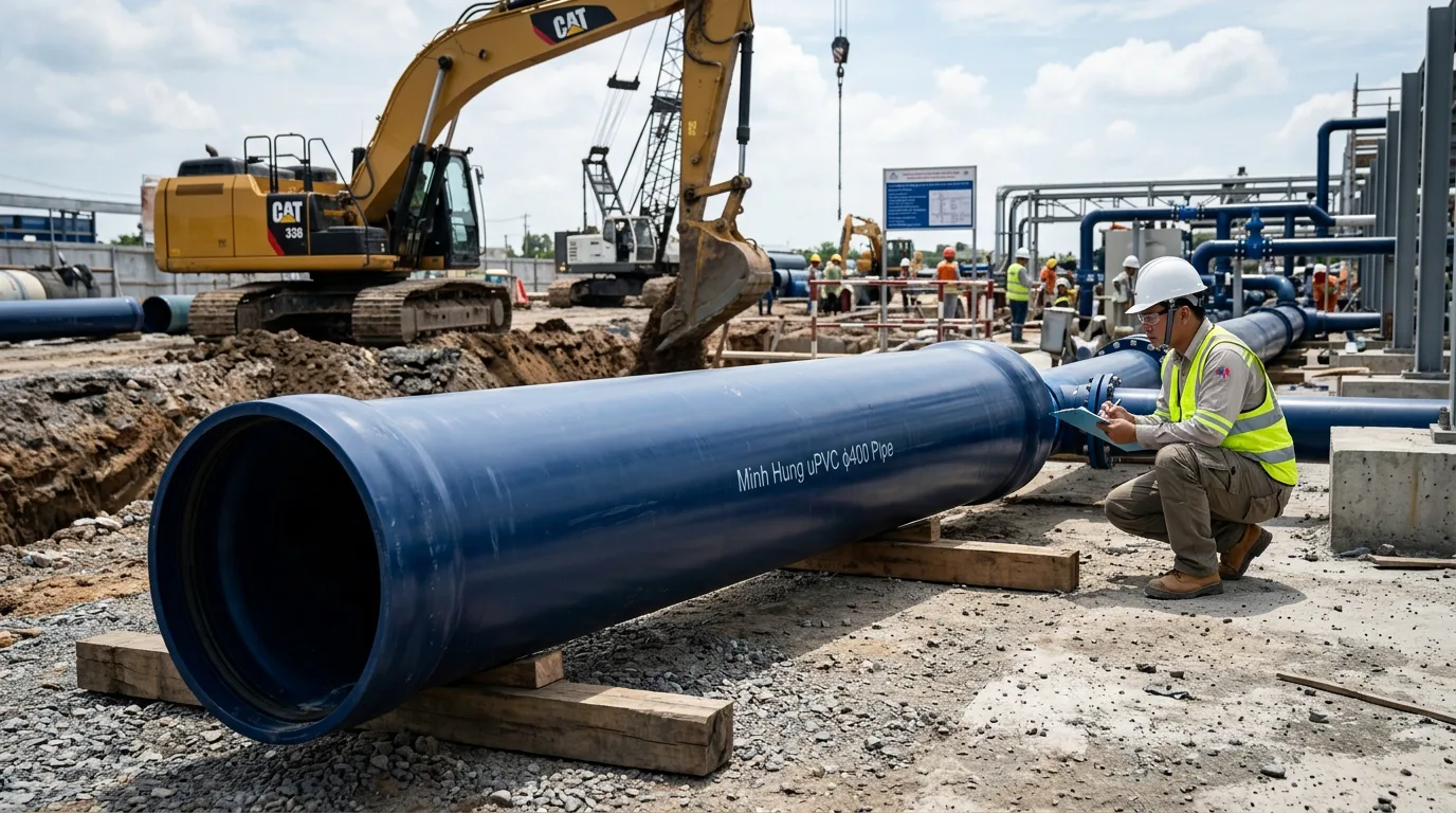 Ống nhựa uPVC φ400 Minh Hùng chính hãng cho công trình lớn