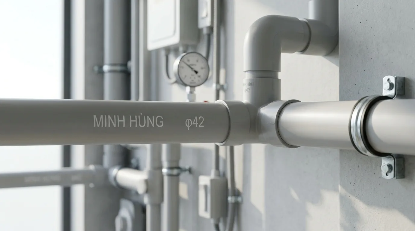 Ảnh minh hoạ: Ống nhựa uPVC φ42 Minh Hùng dùng trong hệ thống cấp nước