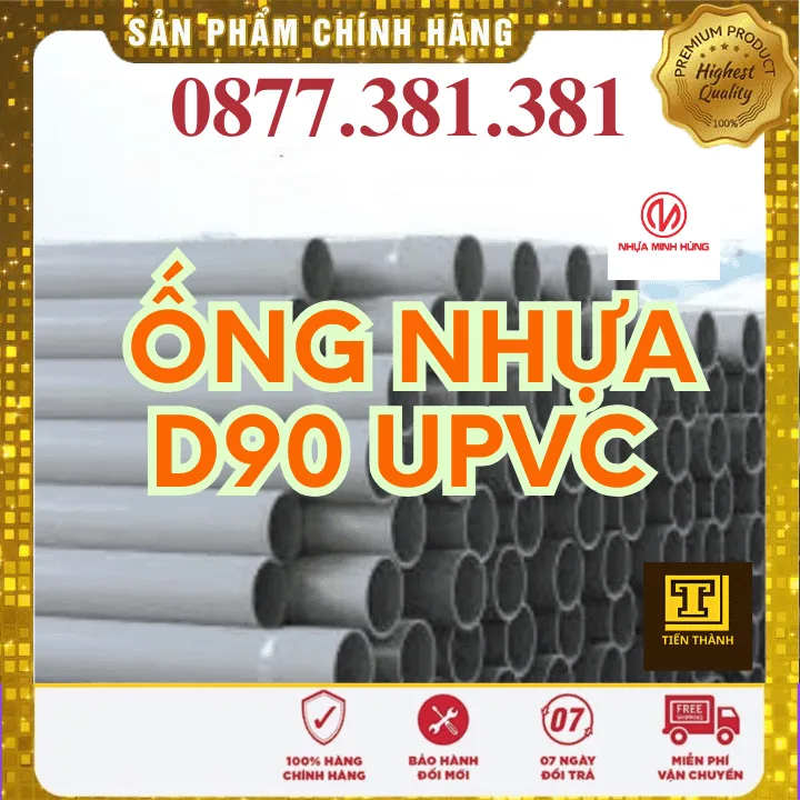 Ống uPVC phi 90 Minh Hùng – Ống PVC 90mm cho cấp nước