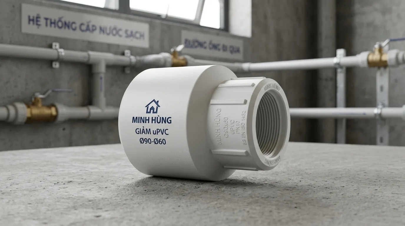 Ảnh minh hoạ: Rút uPVC Minh Hùng dùng để giảm đường kính ống trong hệ thống cấp nước