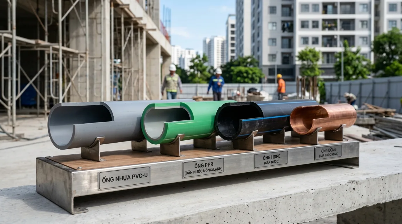 Ảnh minh hoạ: So sánh các loại ống cấp nước trong công trình