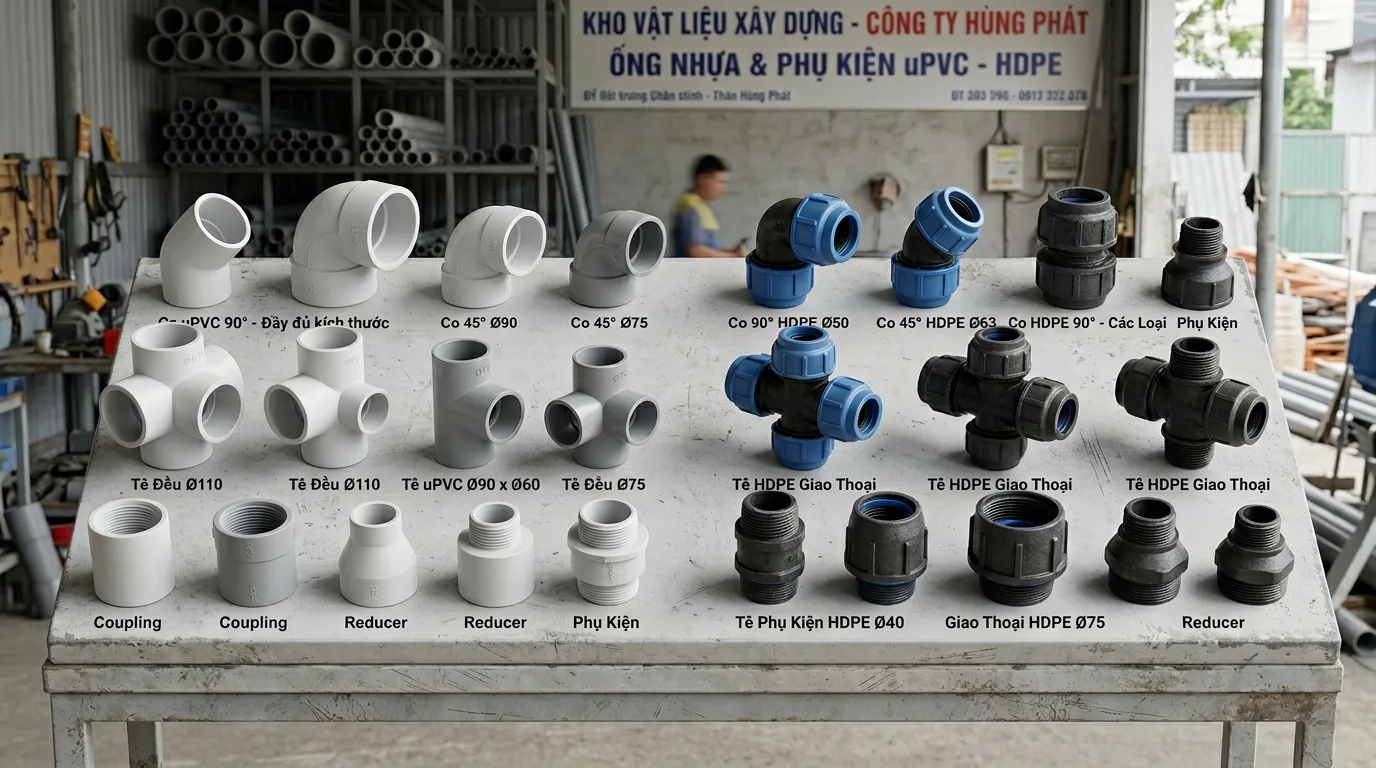 Ảnh minh hoạ: So sánh lơi uPVC và các phụ kiện nối ống nhựa