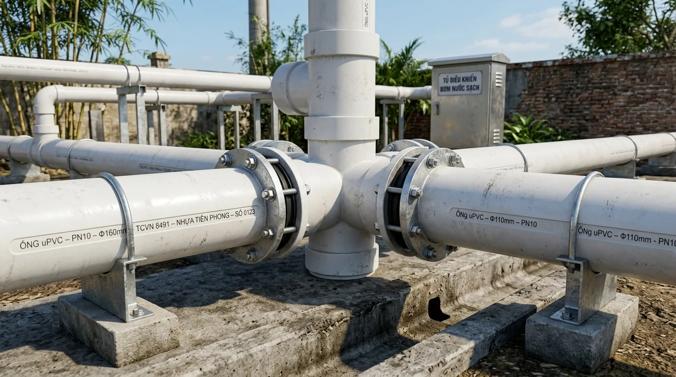 Ảnh minh hoạ: Ứng dụng nối răng trong uPVC trong hệ thống cấp nước