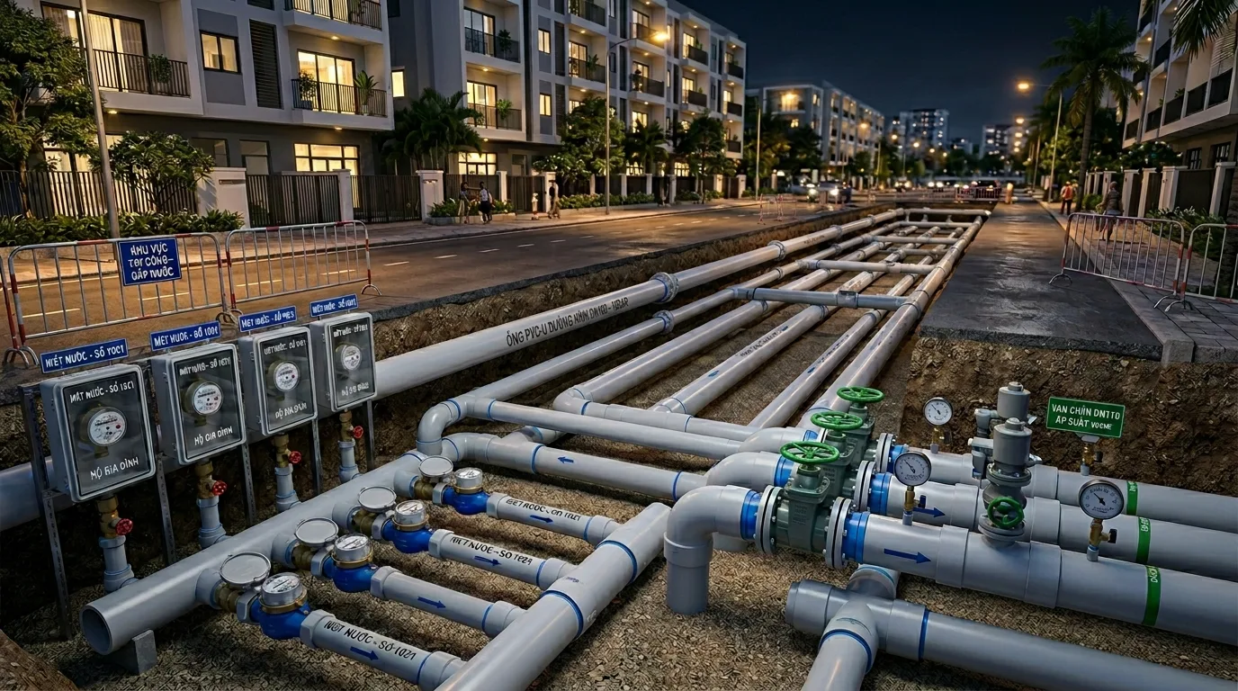 Ảnh minh hoạ: Ứng dụng y uPVC trong hệ thống cấp nước