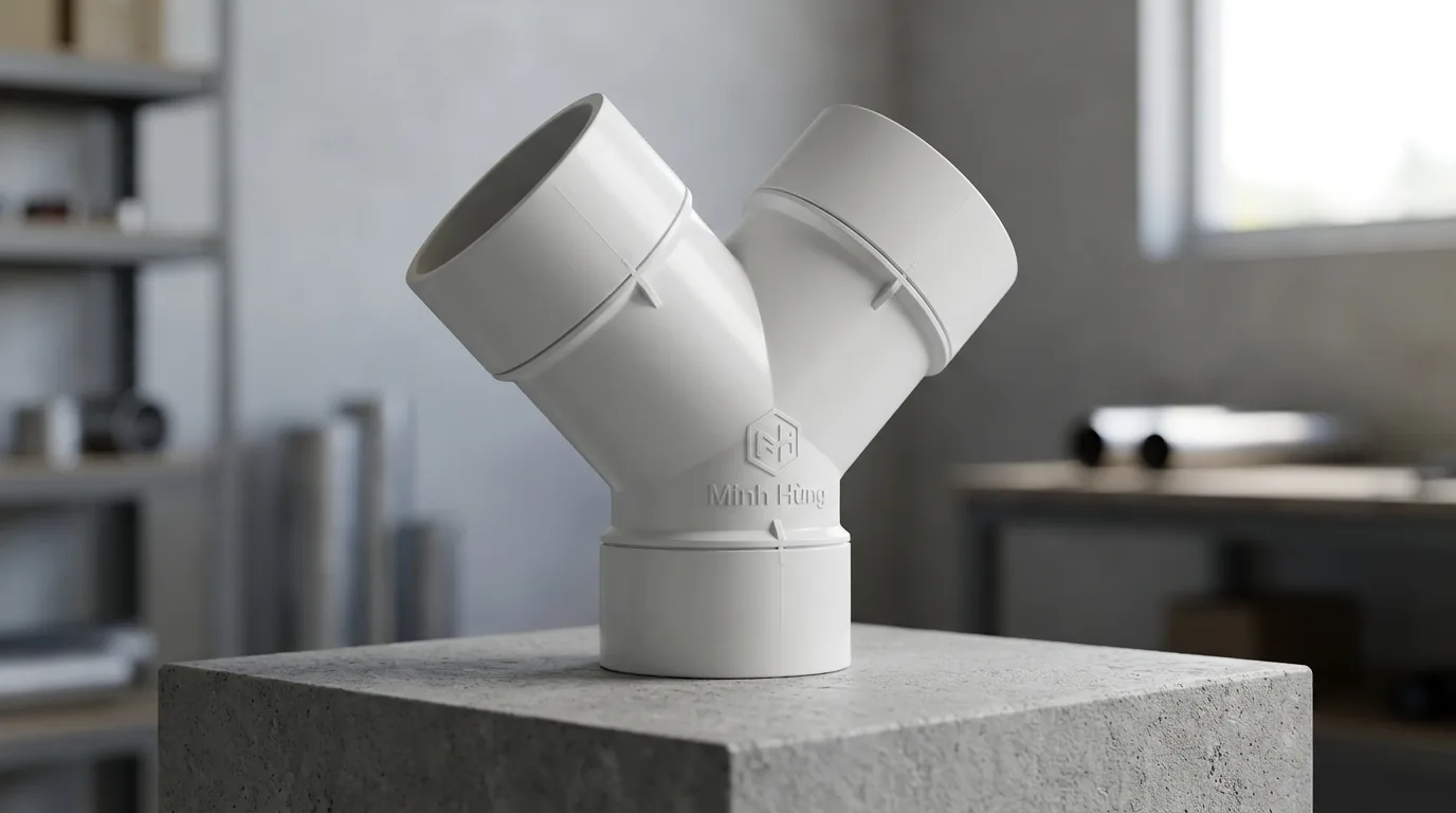 Ảnh minh hoạ: Y uPVC Minh Hùng dùng để chia nhánh đường ống