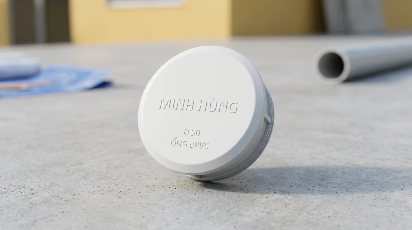 Ảnh minh hoạ: bít uPVC Minh Hùng dùng để bịt đầu ống nhựa trong hệ thống cấp nước