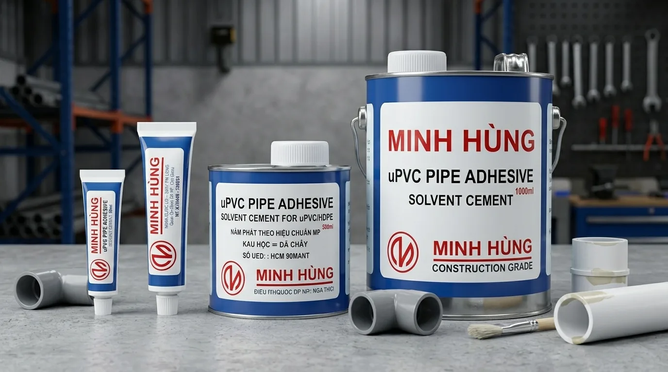 các dung tích keo dán uPVC sử dụng trong hệ thống ống nhựa