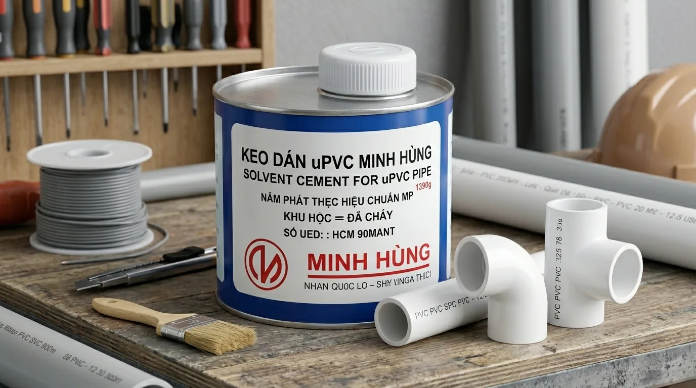 keo dán uPVC Minh Hùng sử dụng trong hệ thống ống nhựa