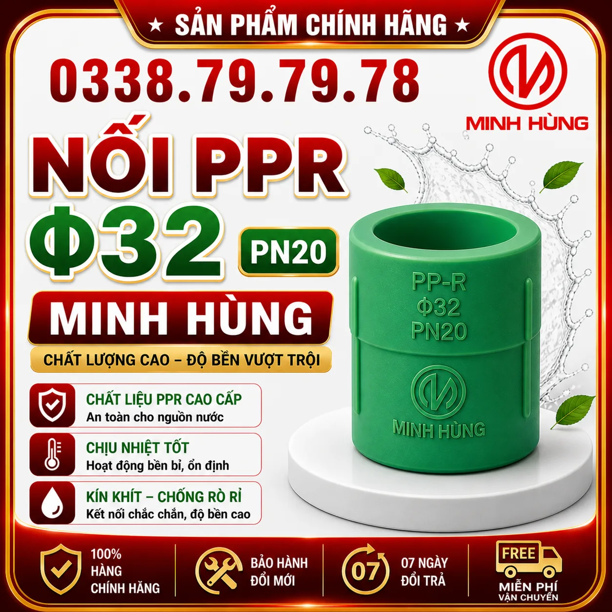 Nối PPR phi 32 PN20: Đặc điểm, ứng dụng và cách chọn