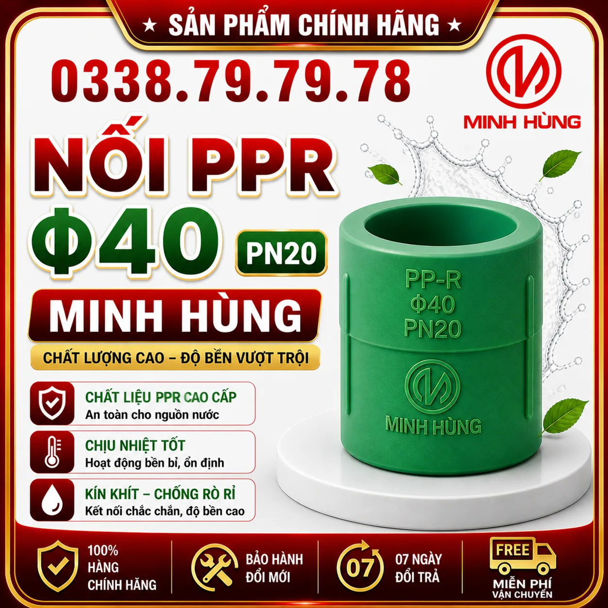 Nối PPR phi 40 PN20: Đặc điểm, ứng dụng và cách chọn