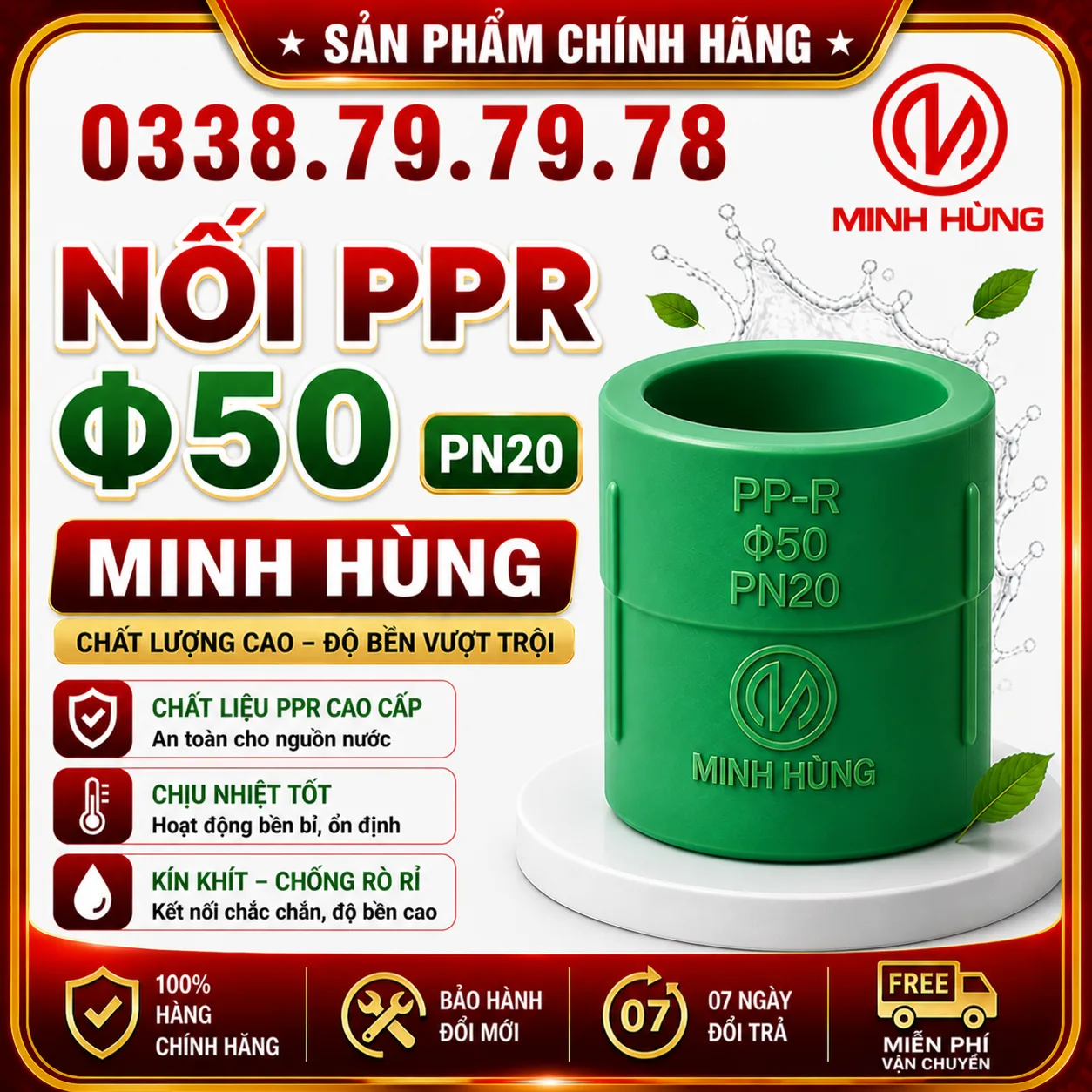 Nối PPR phi 50 PN20 là gì? Cách chọn đúng cho hệ nước nóng