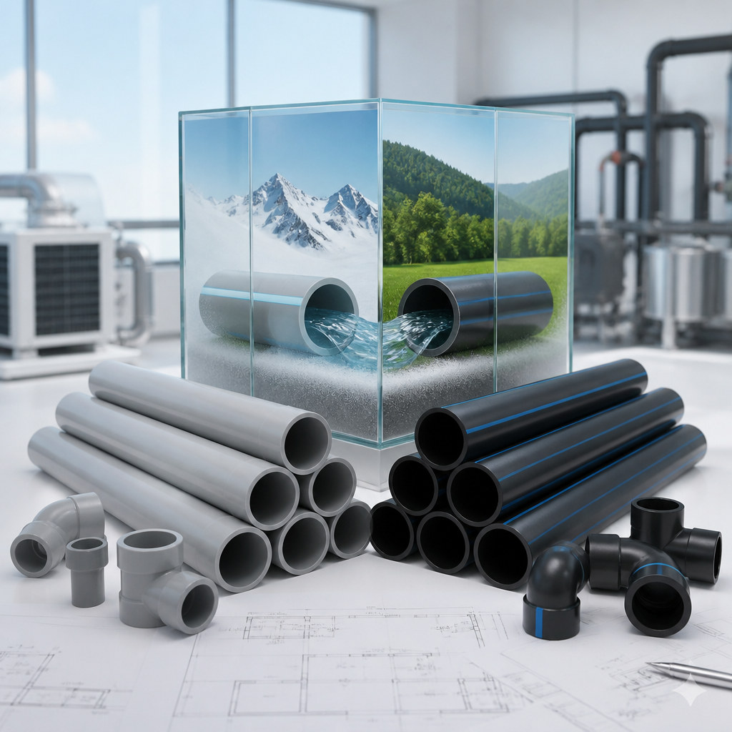 so sánh giữa ống PVC và ống HDPE cho mạng lạnh