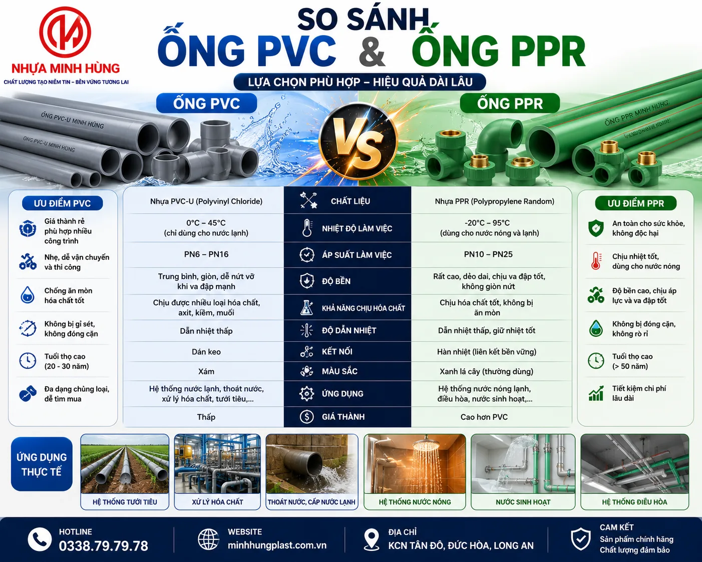 Ống nhựa PVC so với PPR