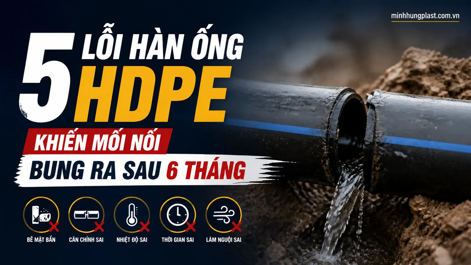 5 Lỗi Hàn Ống HDPE Khiến Mối Nối Bung Ra Sau 6 Tháng