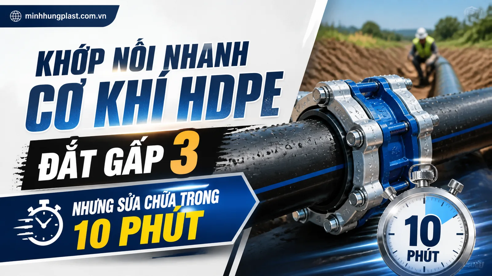 Khớp Nối Nhanh Cơ Khí HDPE: Đắt Gấp 3 Nhưng Sửa Chữa Trong 10 Phút