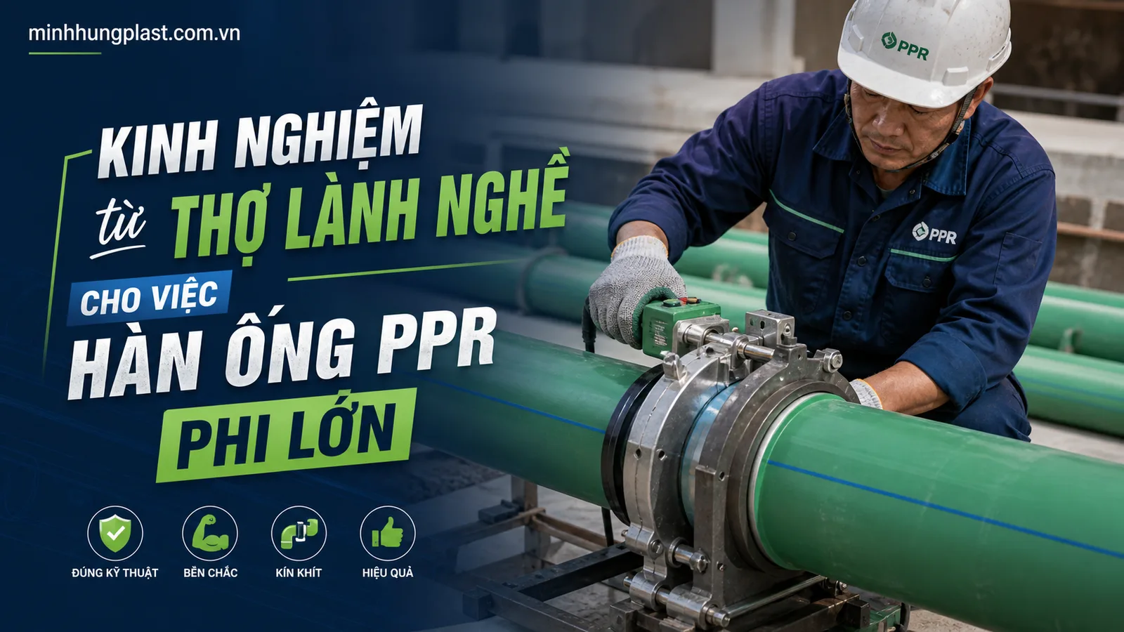 Kinh nghiệm từ thợ lành nghề cho việc hàn ống PPR phi lớn