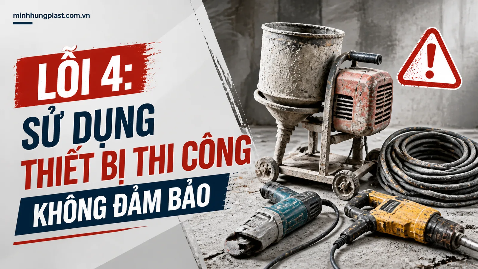 Lỗi 4: Sử Dụng Thiết Bị Thi Công Không Đảm Bảo