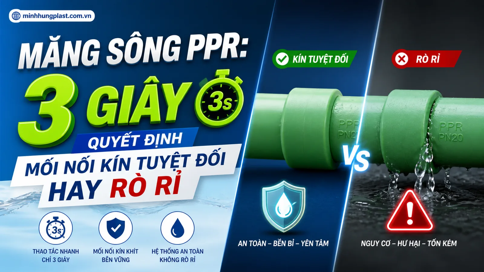 Măng Sông PPR: 3 Giây Quyết Định Mối Nối Kín Tuyệt Đối Hay Rò Rỉ