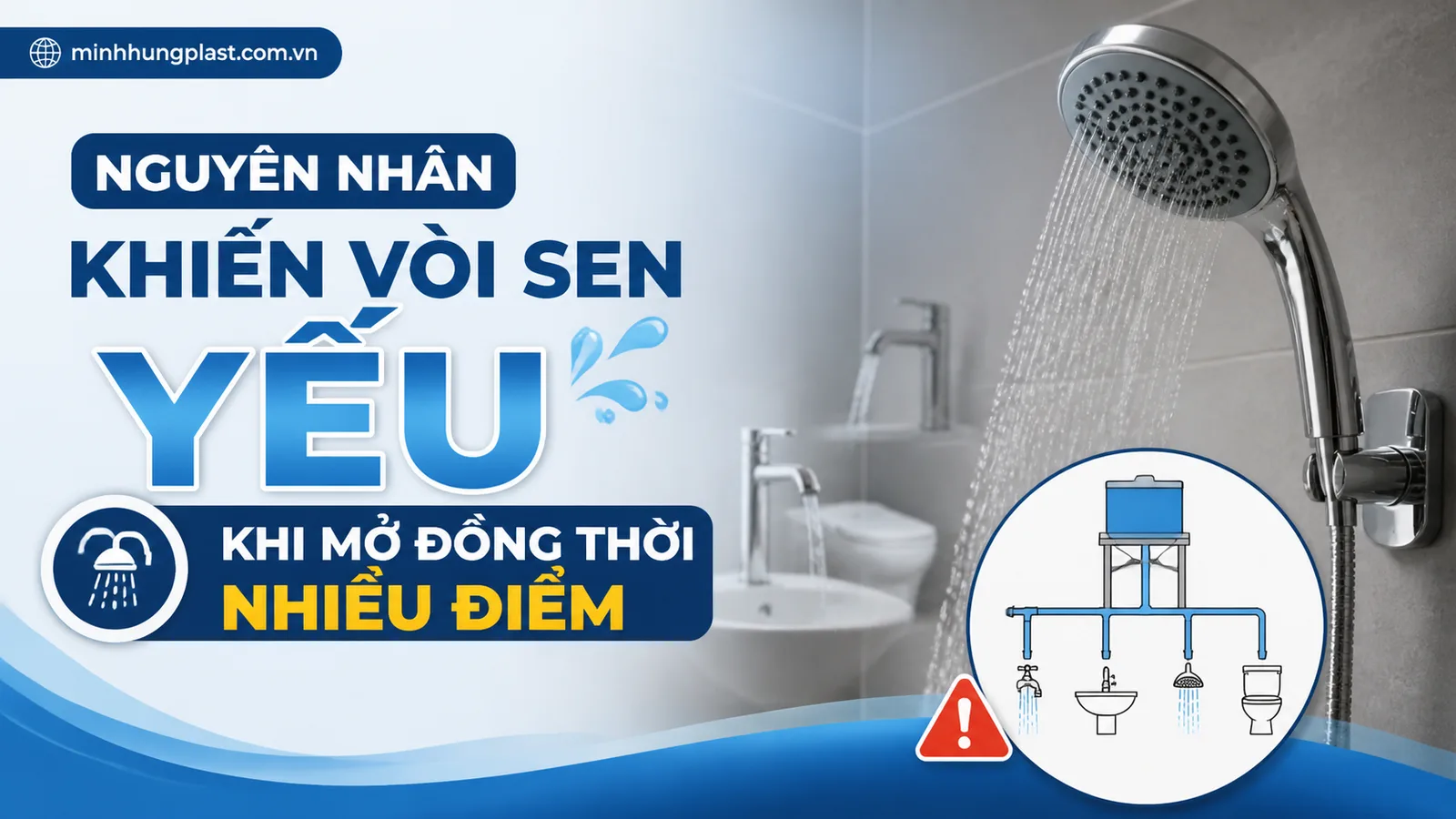 Nguyên Nhân Khiến Vòi Sen Yếu Khi Mở Đồng Thời Nhiều Điểm Nguyên Nhân Khiến Vòi Sen Yếu Khi Mở Đồng Thời Nhiều Điểm