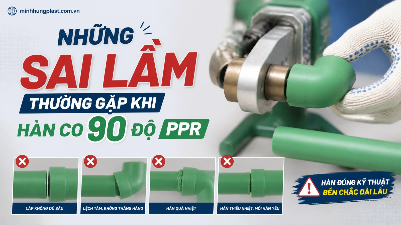 Những Sai Lầm Thường Gặp Khi Hàn Co 90 Độ PPR Những Sai Lầm Thường Gặp Khi Hàn Co 90 Độ PPR