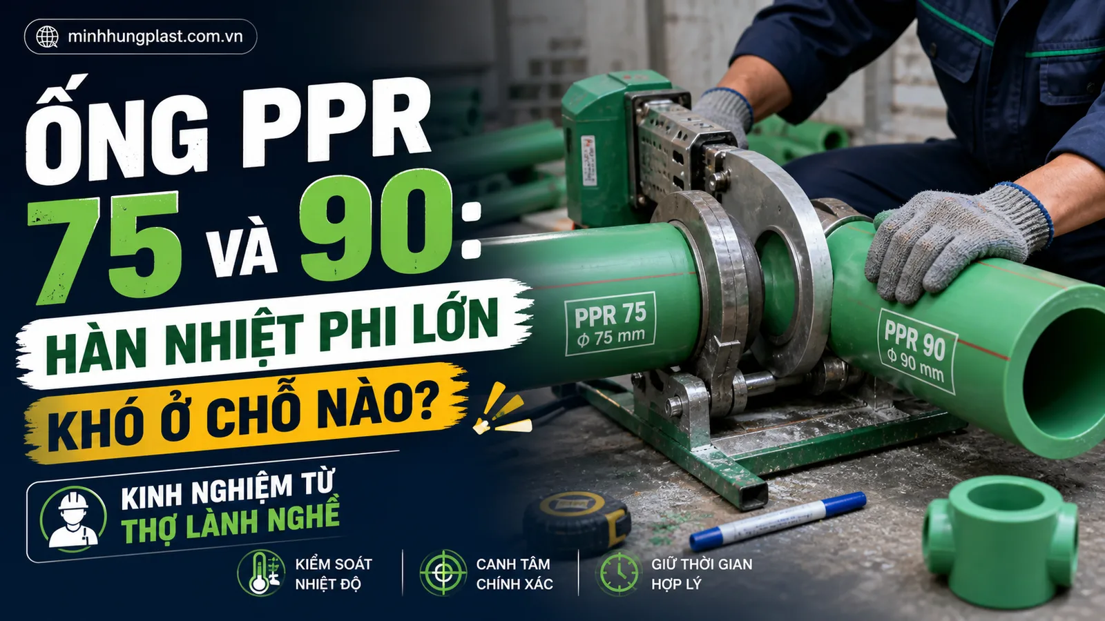 Ống PPR 75 Và 90: Hàn Nhiệt Phi Lớn Khó Ở Chỗ Nào? Kinh Nghiệm Từ Thợ Lành Nghề