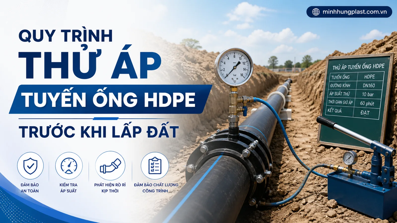 Quy Trình Thử Áp Tuyến Ống HDPE Trước Khi Lấp Đất Quy Trình Thử Áp Tuyến Ống HDPE Trước Khi Lấp Đất