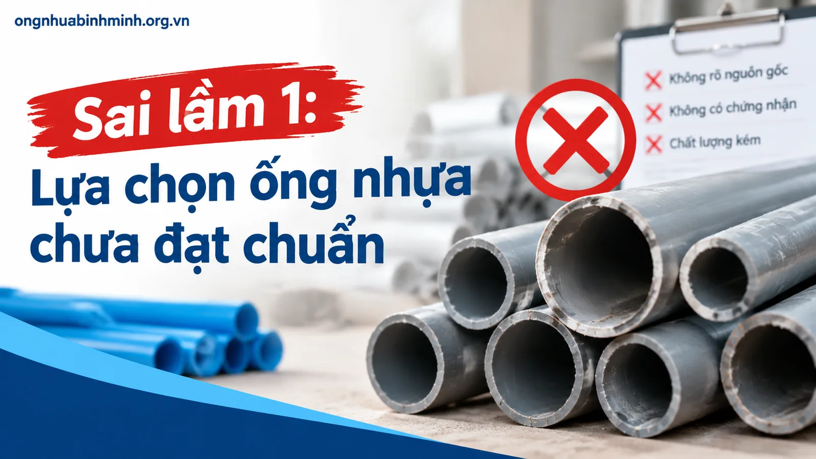 Sai lầm 1: Lựa chọn ống nhựa chưa đạt chuẩn