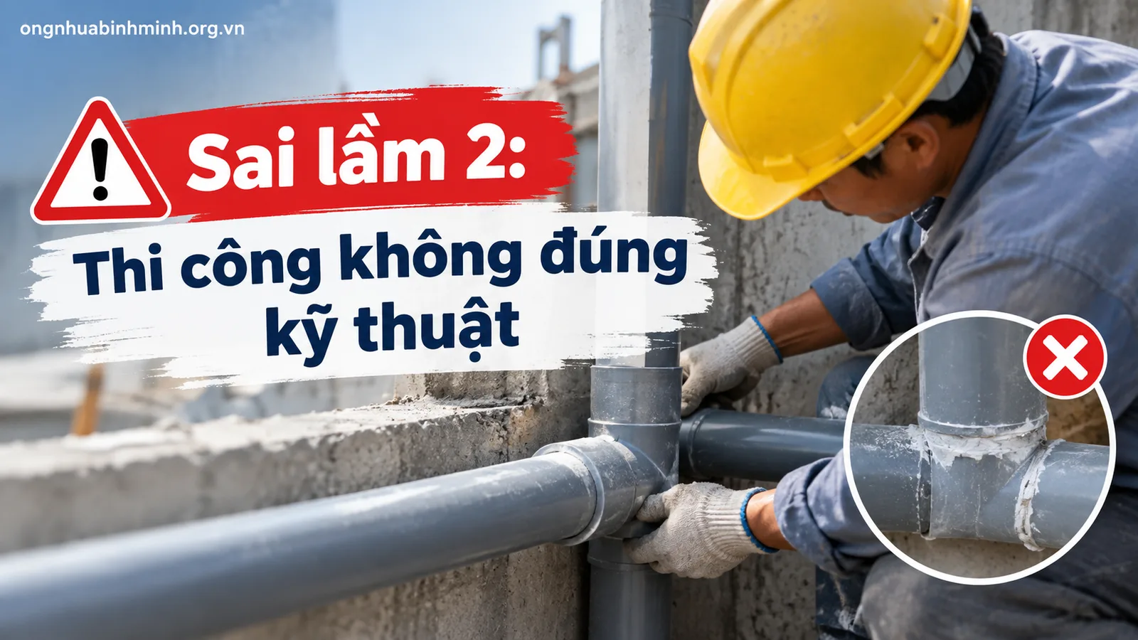 Sai lầm 2: Thi công không đúng kỹ thuật