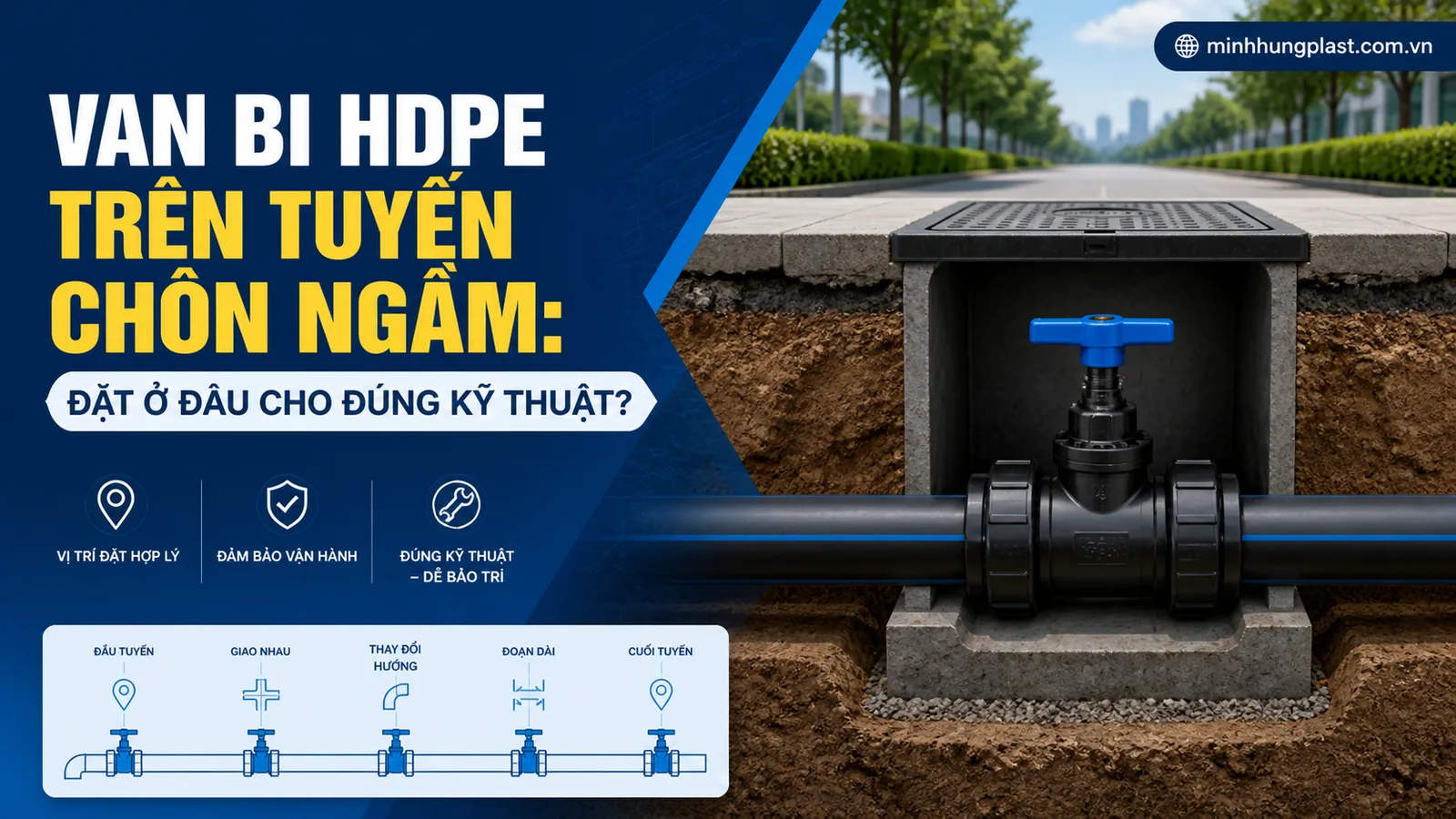 Van Bi HDPE Trên Tuyến Chôn Ngầm: Đặt Ở Đâu Cho Đúng Kỹ Thuật?