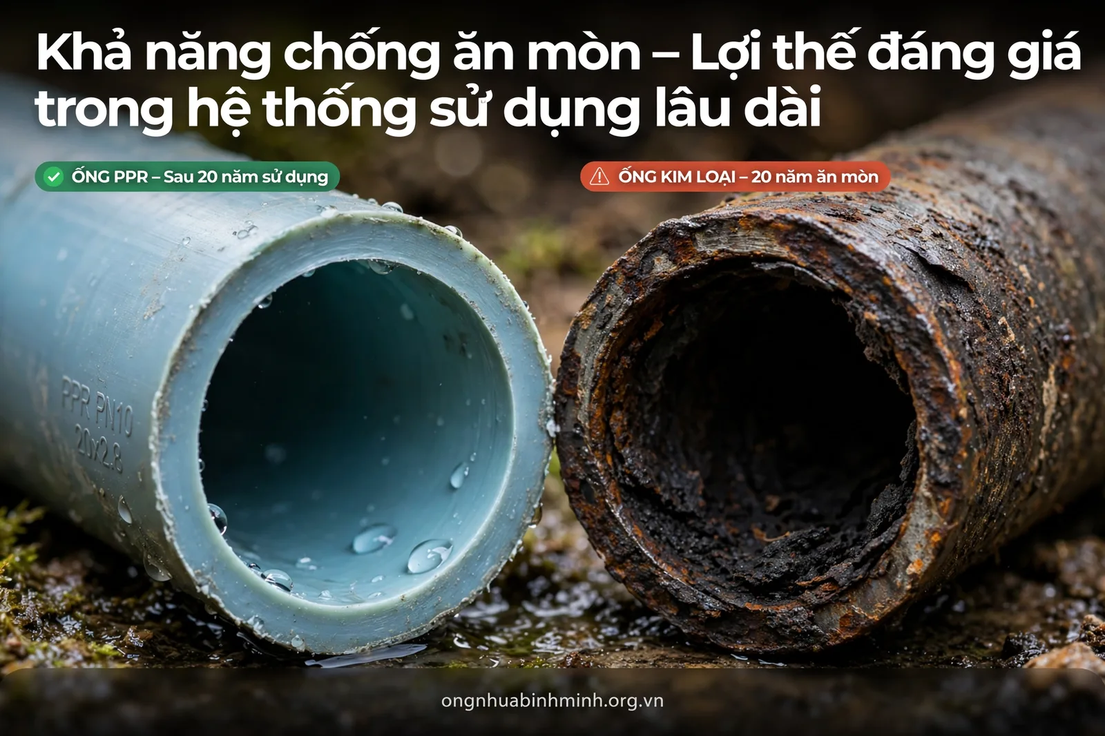 Khả năng chống ăn mòn – Lợi thế đáng giá trong hệ thống sử dụng lâu dài