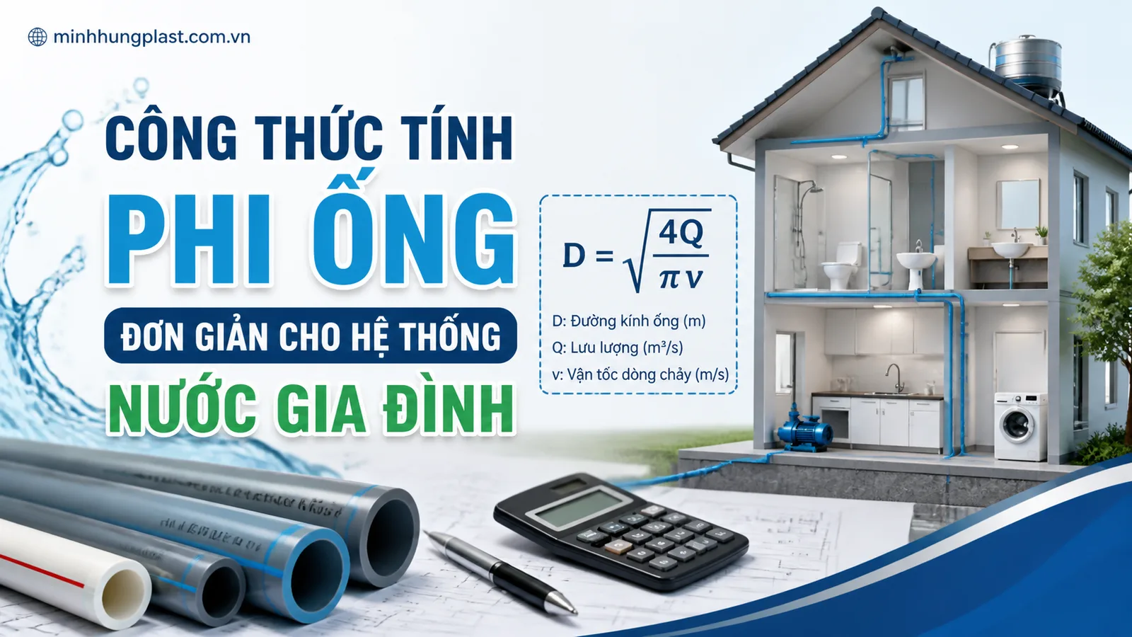 Công thức tính phi ống đơn giản cho hệ thống nước gia đình