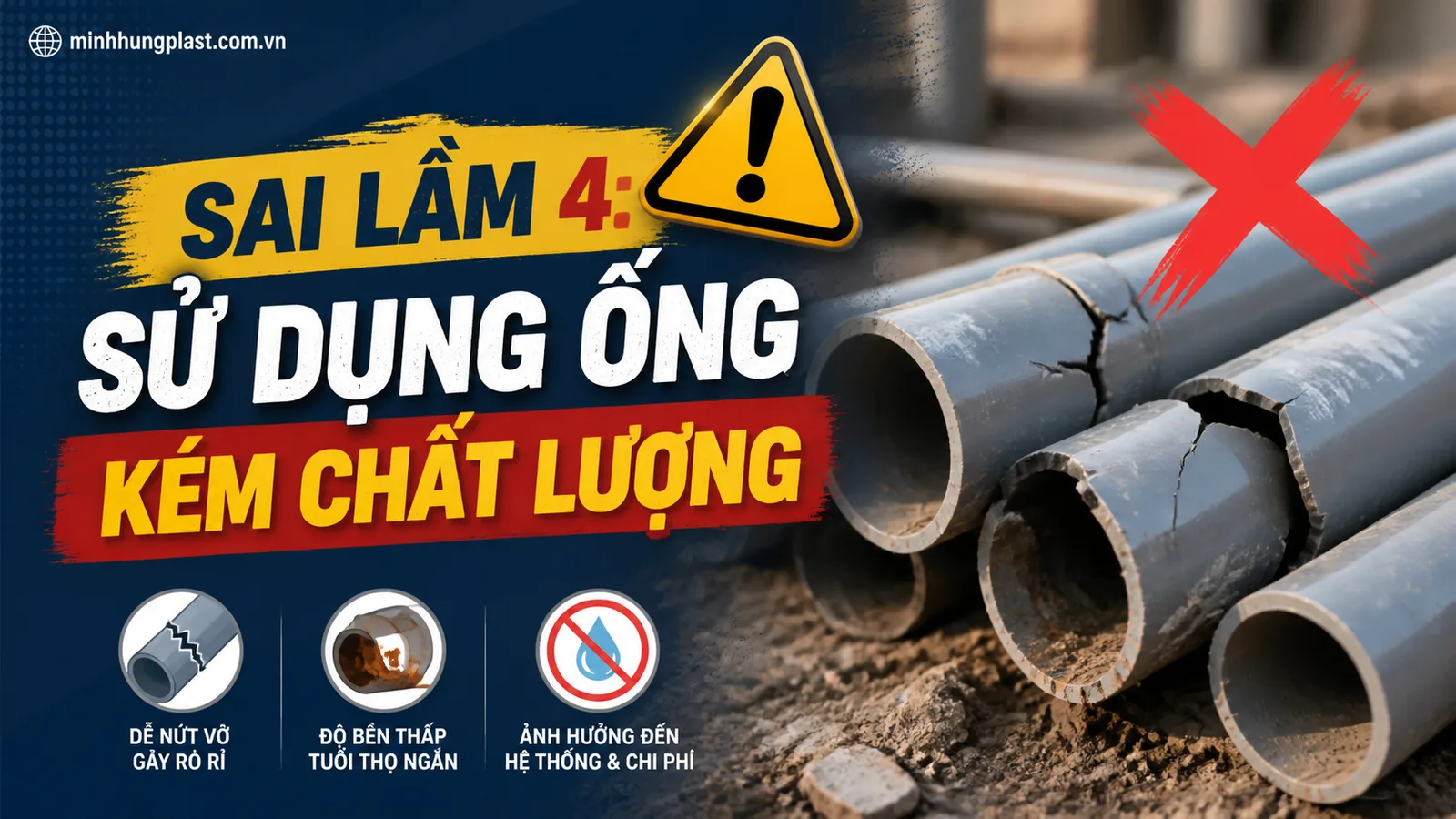 Sai Lầm 4: Sử Dụng Ống Kém Chất Lượng